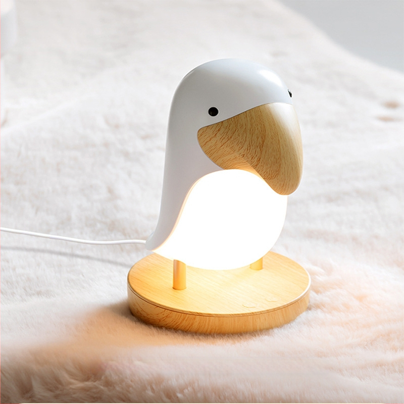 Kreatív fa madár éjszakai fény USB töltő Bluetooth audio hangulatfény gyerekeknek éjjeliszekrény hálószoba led alvófény
