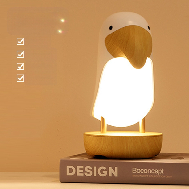 Kreatív fa madár éjszakai fény USB töltő Bluetooth audio hangulatfény gyerekeknek éjjeliszekrény hálószoba led alvófény