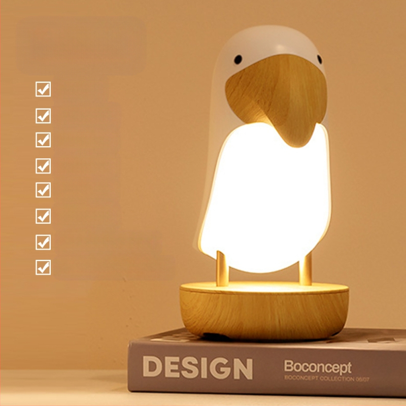Kreatív fa madár éjszakai fény USB töltő Bluetooth audio hangulatfény gyerekeknek éjjeliszekrény hálószoba led alvófény