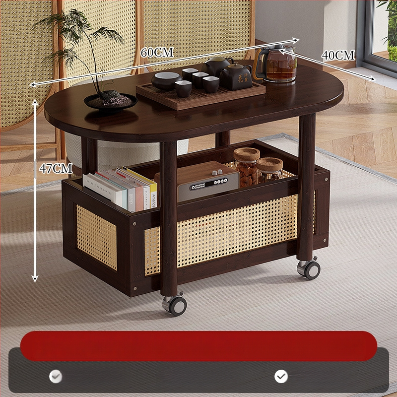 Liigutatav kohvilaud, kerge luksuslik ja luksuslik elutuba, väike korter, väike teelaud, hoiuriiul, diivani kõrvallaud, külgkapp