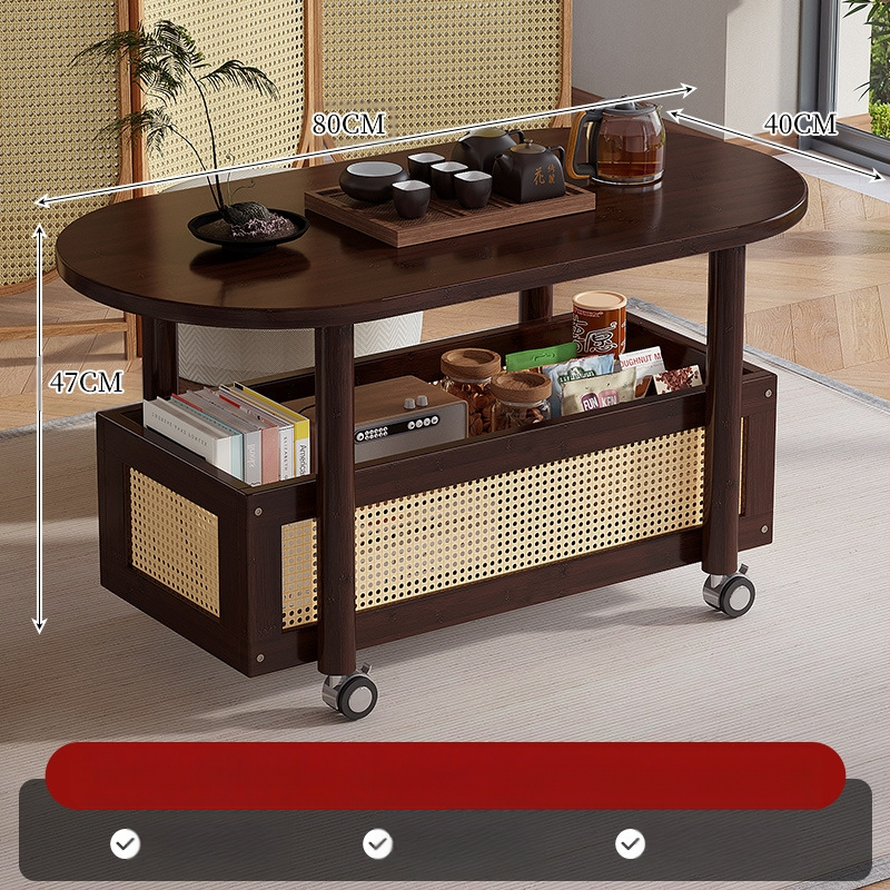 Liigutatav kohvilaud, kerge luksuslik ja luksuslik elutuba, väike korter, väike teelaud, hoiuriiul, diivani kõrvallaud, külgkapp