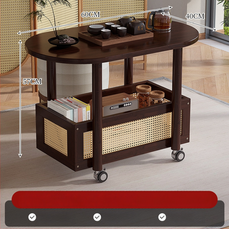 Liigutatav kohvilaud, kerge luksuslik ja luksuslik elutuba, väike korter, väike teelaud, hoiuriiul, diivani kõrvallaud, külgkapp