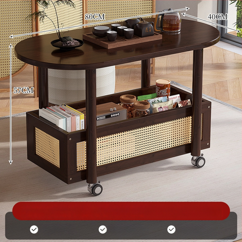Liigutatav kohvilaud, kerge luksuslik ja luksuslik elutuba, väike korter, väike teelaud, hoiuriiul, diivani kõrvallaud, külgkapp