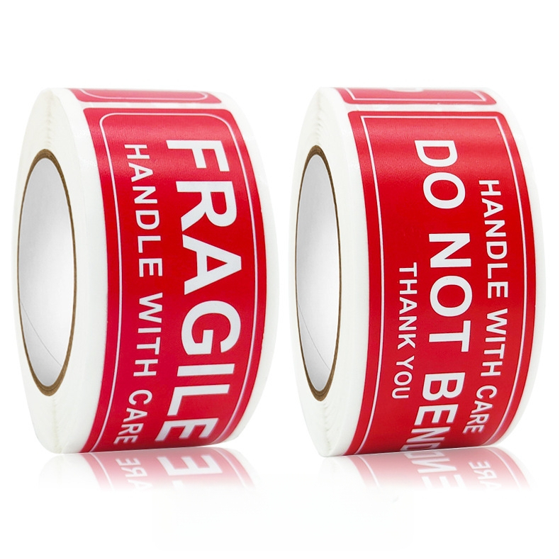 TÖRÉKENY matricák, óvatosan kezelendő, ne nyomkodja, ne ejtse le, figyelmeztető táblák, öntapadós címkék, tekercses matricák