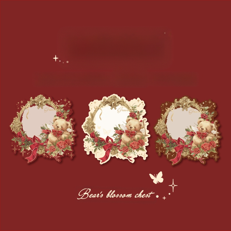 Mr. Paper reljefa karstās spiedogošanas trīs iepakojumu līmlapiņas Lāču ziedu kastes sērija Retro romantisks studentu ziņojumu piezīmju papīrs