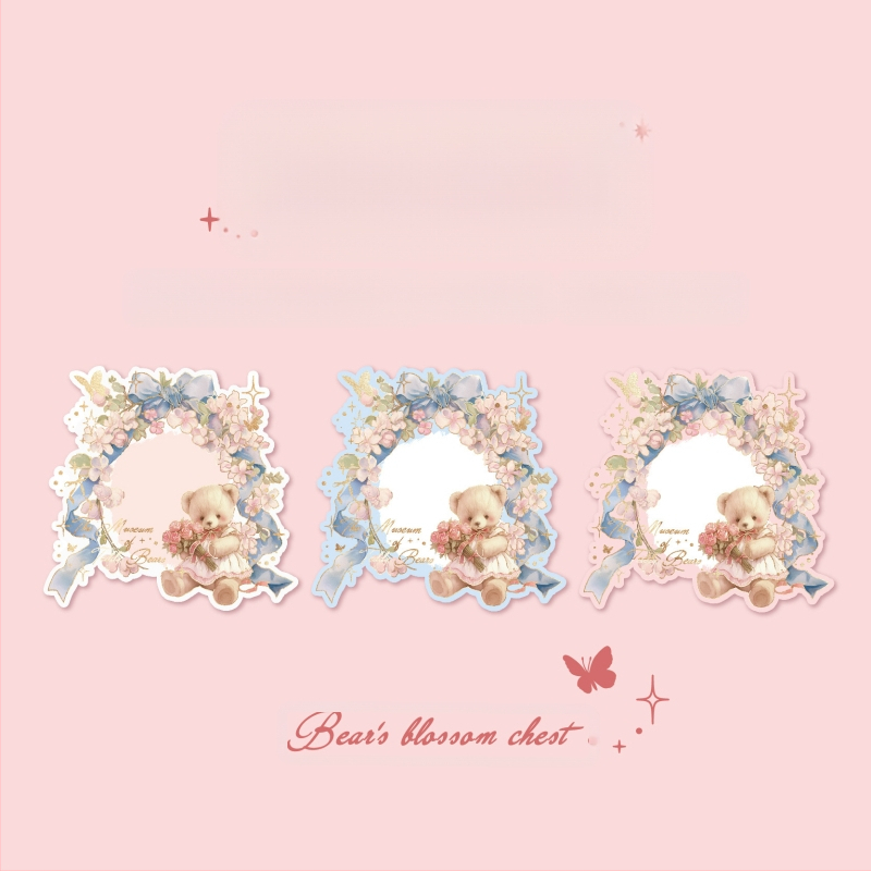 Härra paberist reljeefsed kuumtempeldatud kolmepakendis kleepmärkmed, karulillekarp, seeria, retro-romantiline õpilassõnum, memopaber