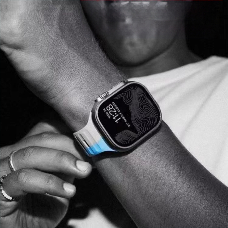 Sobib Apple Watch 38/42 kandilise pandlaga silikoonist kontrastse ülikerge rihmaga, tootja poolt laos