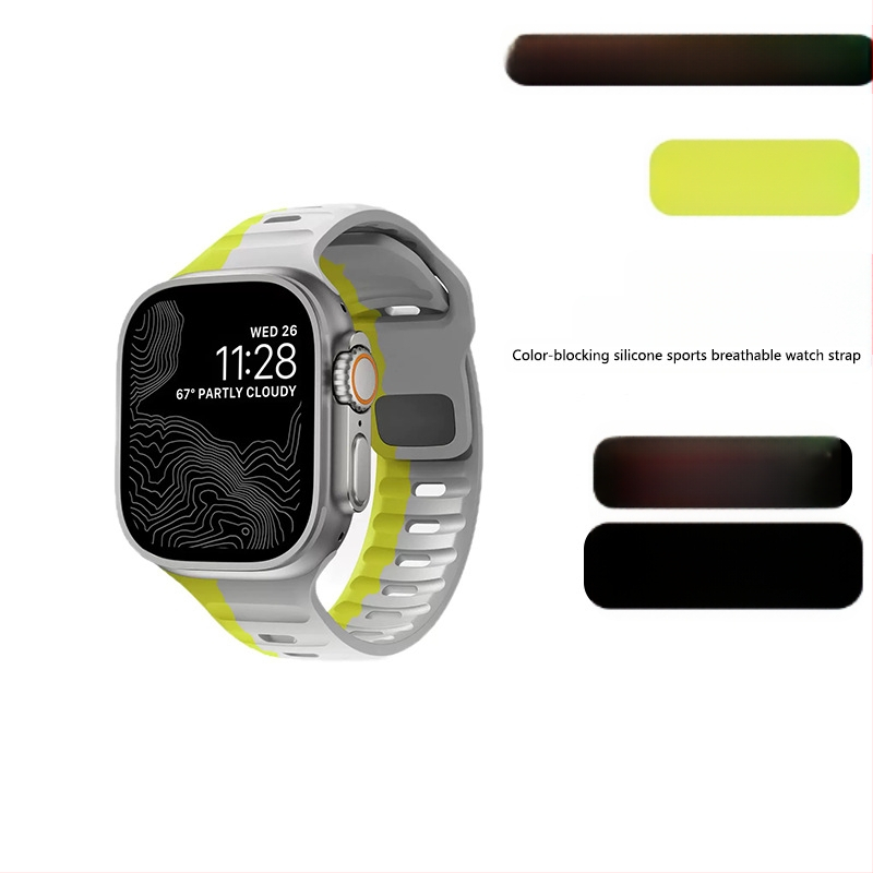 Sobib Apple Watch 38/42 kandilise pandlaga silikoonist kontrastse ülikerge rihmaga, tootja poolt laos