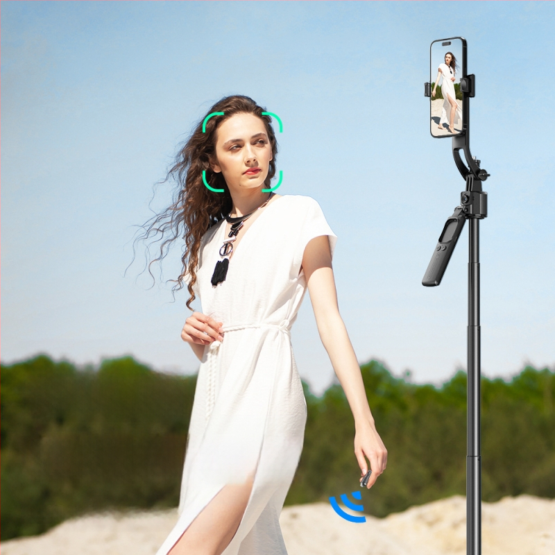 PTZ sekimo artefaktas C17 asmenukių lazdelė veido sekimas su apsauga nuo drebėjimo, ištraukiamas mobiliojo telefono laikiklis, pilnai automatinis sekimo lazdelė