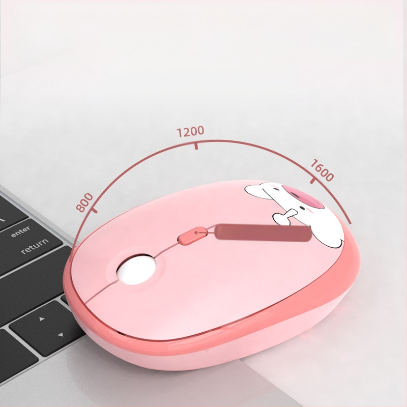 MOFII Ferris belaidė rankinė 2.4g klaviatūra-pelė kostiumas mielas rožinės spalvos animacinis biuro klaviatūros-pelės kostiumas