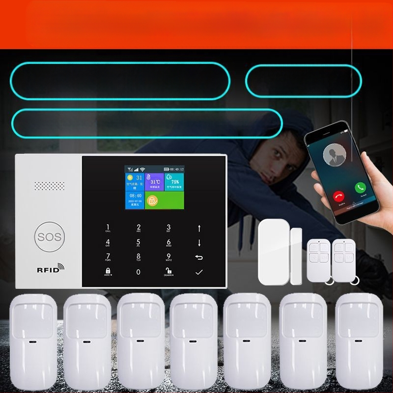 Алармена система против кражба, инфрачервен сензор за човешко тяло, домакинска, търговска, сензор за врати и прозорци, WIFI дистанционна аларма против кражба