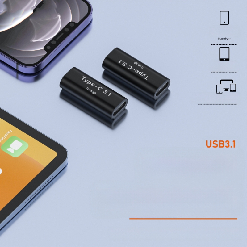 USB-C tipo jungties adapteris, jungiantis laikiklį prie TPC tipo jungties, 3.1 lizdo ir 2.0 jungties, 10 GB jungties, 3.1 lizdo ir 2.0 jungties, 10 GB jungties.