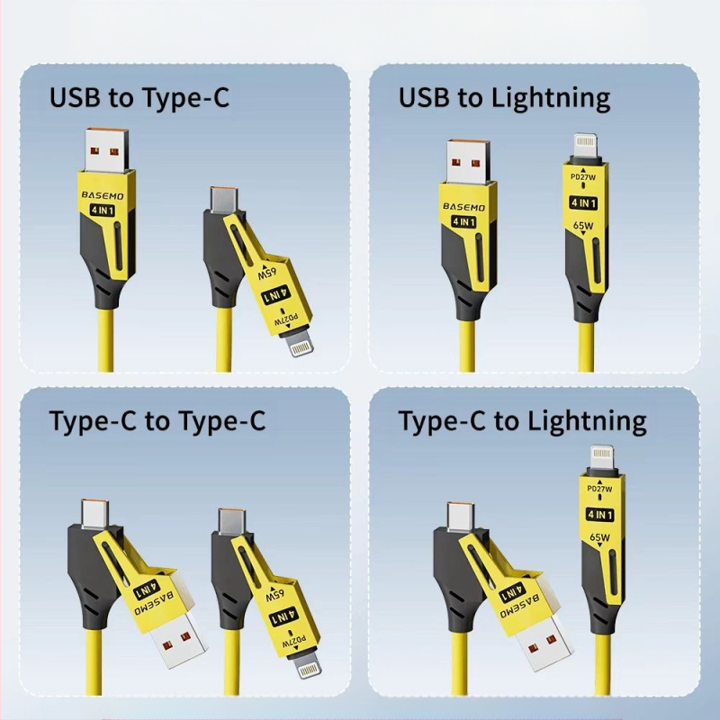 [Puiki produkto kontrolė] „Double Magic“ 65 W + 27 W spyruoklinis teleskopinis keturių viename įrenginys, tinkantis „Apple“ 16, „Huawei“ duomenų kabeliui