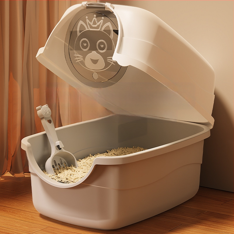 Kassiliivakast, ülisuur, täielikult poolsuletud sahtliga puur, kassipoegade liivakast, kassitarbed, kassi tualett, lõhnakindel, lekkekindel, liiv