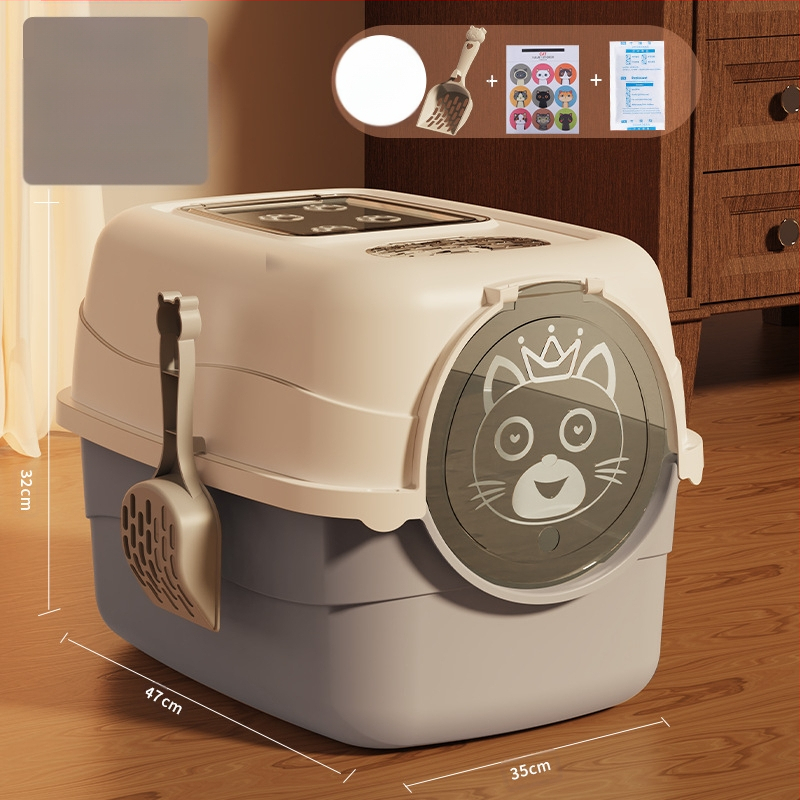 Kassiliivakast, ülisuur, täielikult poolsuletud sahtliga puur, kassipoegade liivakast, kassitarbed, kassi tualett, lõhnakindel, lekkekindel, liiv