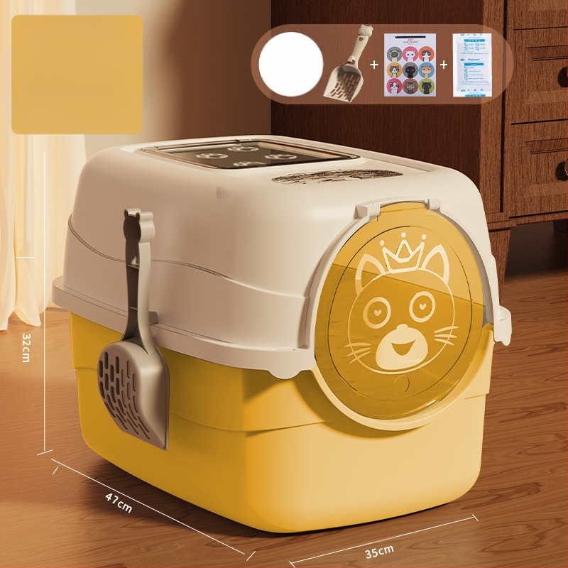 Kassiliivakast, ülisuur, täielikult poolsuletud sahtliga puur, kassipoegade liivakast, kassitarbed, kassi tualett, lõhnakindel, lekkekindel, liiv