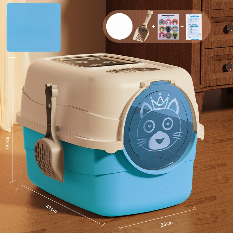 Kassiliivakast, ülisuur, täielikult poolsuletud sahtliga puur, kassipoegade liivakast, kassitarbed, kassi tualett, lõhnakindel, lekkekindel, liiv