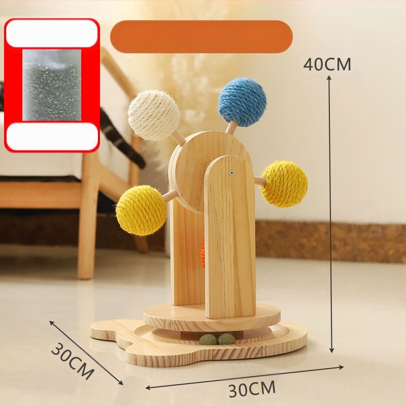 Kačių žaislas-pasukamas stacionarus kačių draskymo lenta iš sizalio, atsparus dilimui ir nekrentantis kailis, malonumas ir nuobodulio malšinimas kačiukų nagų malšinimo žaislas augintinių reikmenys