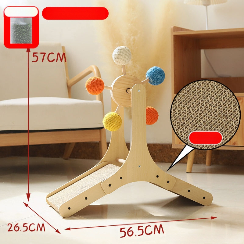 Kačių žaislas-pasukamas stacionarus kačių draskymo lenta iš sizalio, atsparus dilimui ir nekrentantis kailis, malonumas ir nuobodulio malšinimas kačiukų nagų malšinimo žaislas augintinių reikmenys