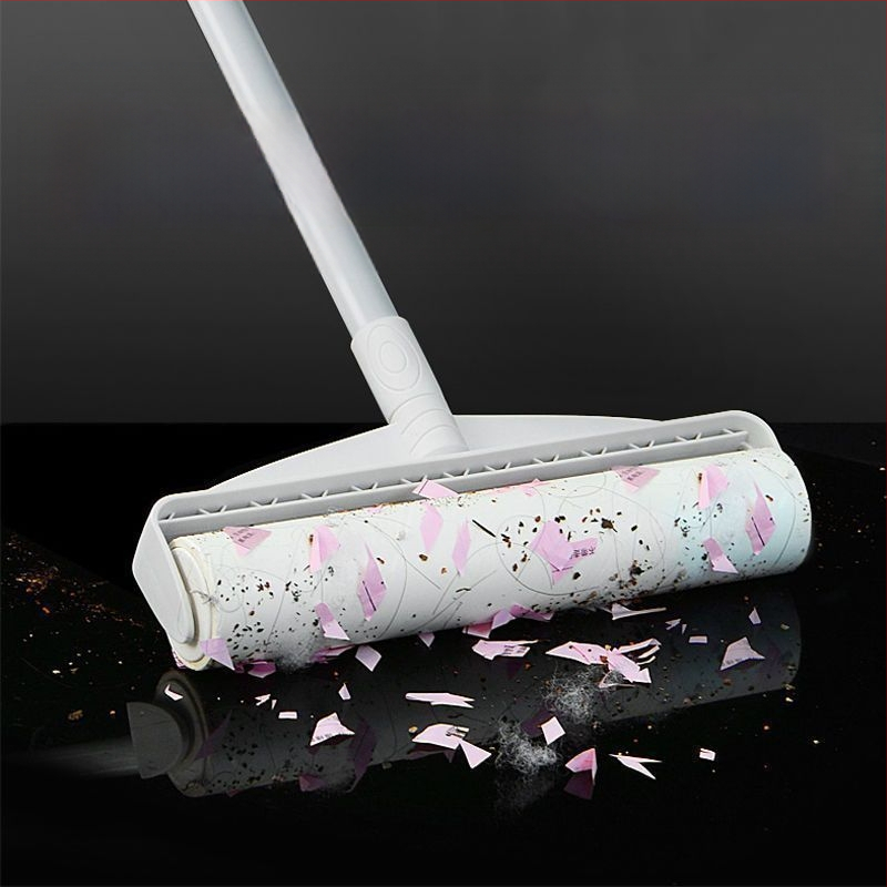 Suur pika käepidemega kiurull juuste eemaldamiseks vooditelt ja põrandatelt, tolmupuhastusrullhari