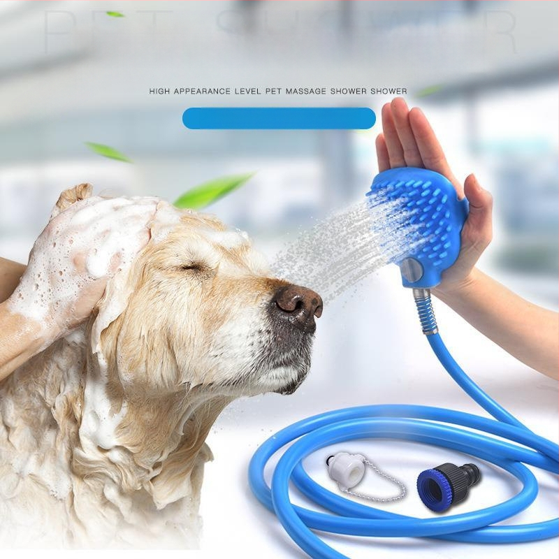 Háziállat-tisztító kellékek, szilikon zuhanykefe, kényelmes masszírozó, kutya- és macskafürdetési tárgy, zuhanyfej