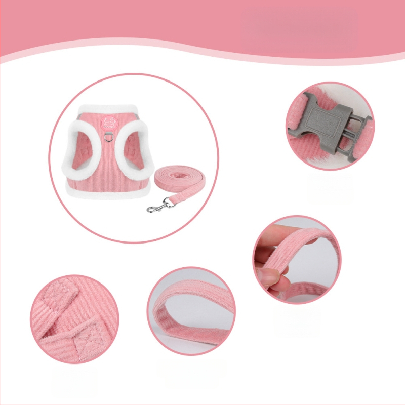 Nova uzica za kućne ljubimce, reflektirajuća, topla i mekana užad za hodanje pasa, sve-u-jednom plišana udobna pseća oprsnica s motivom zeca