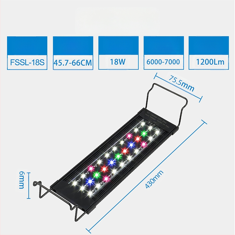 Plokščias itin plonas LED vandens augalų šviestuvas akvariumo apšvietimas žuvų bako šviestuvas pritemdomas ryškesnis žolės bako šviestuvas vandeniui papildomas šviestuvas dumblius naikinantis šviestuvas