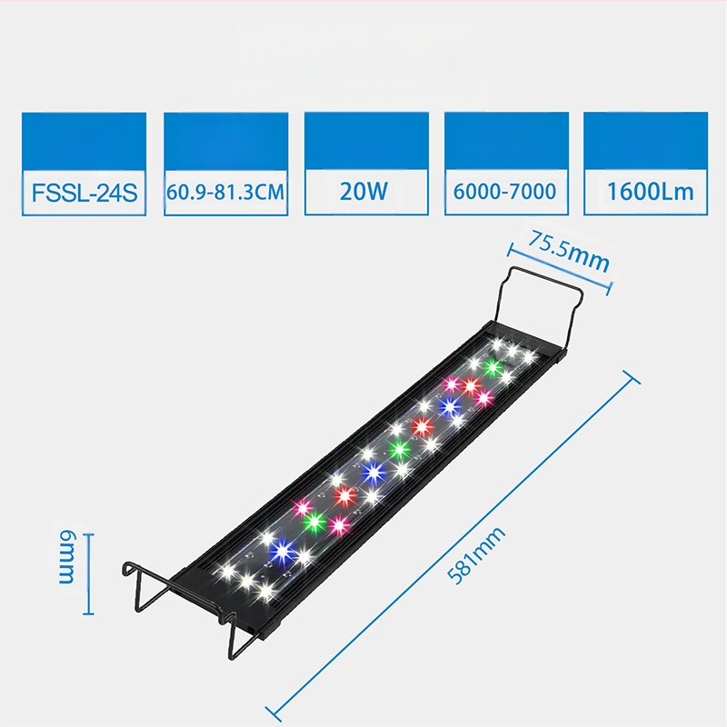 Plokščias itin plonas LED vandens augalų šviestuvas akvariumo apšvietimas žuvų bako šviestuvas pritemdomas ryškesnis žolės bako šviestuvas vandeniui papildomas šviestuvas dumblius naikinantis šviestuvas