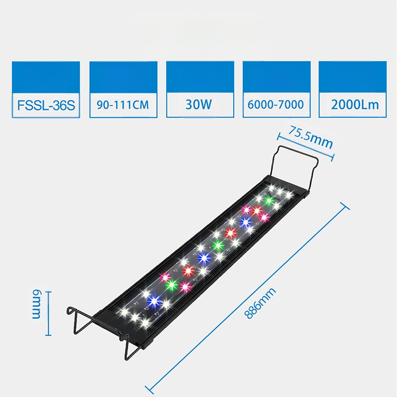 Plokščias itin plonas LED vandens augalų šviestuvas akvariumo apšvietimas žuvų bako šviestuvas pritemdomas ryškesnis žolės bako šviestuvas vandeniui papildomas šviestuvas dumblius naikinantis šviestuvas