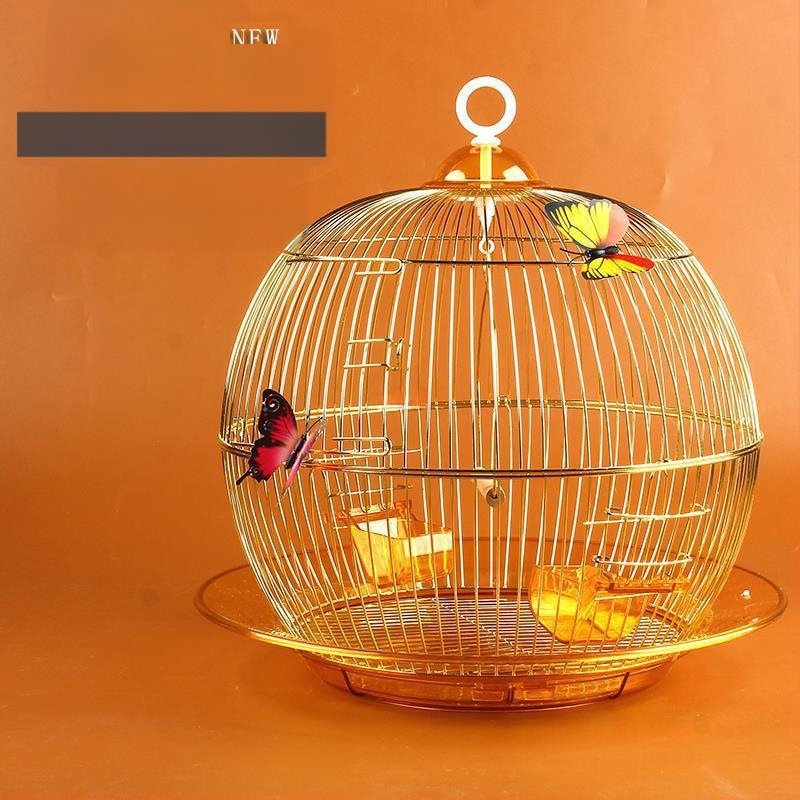 Kerek fekete főnix tigrisbőr madár bazsarózsa gyöngy fémkalitka dekoratív díszkalitka kis tenyészpapagájkalitka madárkalitka Zb