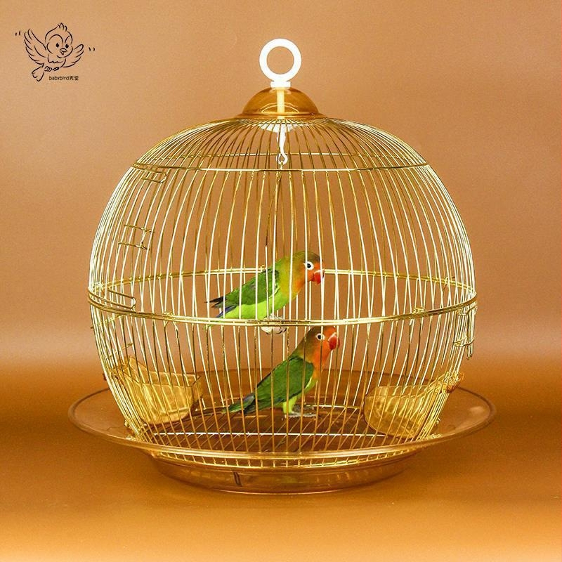 Kerek fekete főnix tigrisbőr madár bazsarózsa gyöngy fémkalitka dekoratív díszkalitka kis tenyészpapagájkalitka madárkalitka Zb