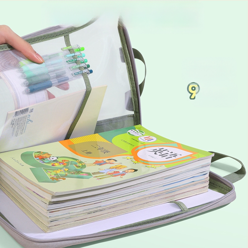 Huajie failikott Läbipaistev failikott Käekott Õpilase raamatukott Lisatesti paberkott Kodutööde kott Õppekott