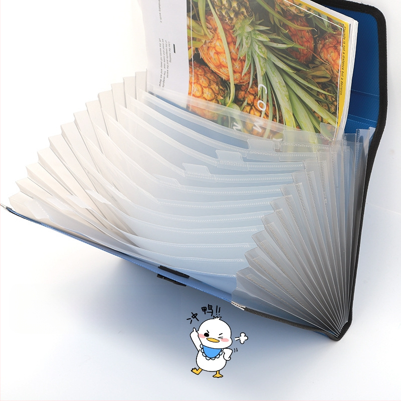 Чанта с акордеон A4 с диамантена шарка и катарама, 13 решетки, голям капацитет, информационна чанта за файлове, чанта за съхранение на студентски тестове на едро