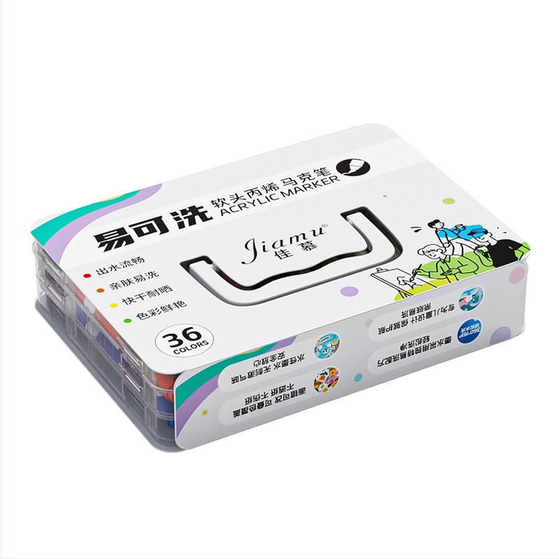 Lengvai plaunamas akrilinis žymeklis, lengvai plaunamas pradinės mokyklos mokinių dailės vaikams skirtas akvarelinis rašiklis, nepermatomas ir sudedamas darželinukams