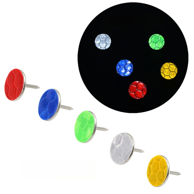 50 100 200 viievärvilist helkurnõela lameda peaga nööpnõela välistingimustes kasutatavad märgistusnööpnõelad öised liiklusmärgid