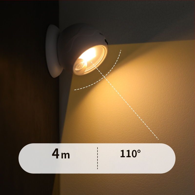 Népszerű éjszakai fény 360 fokos csövek forgó fény folyosói fény éjszakai fény folyosó emberi test érzékelős fali lámpa mágneses