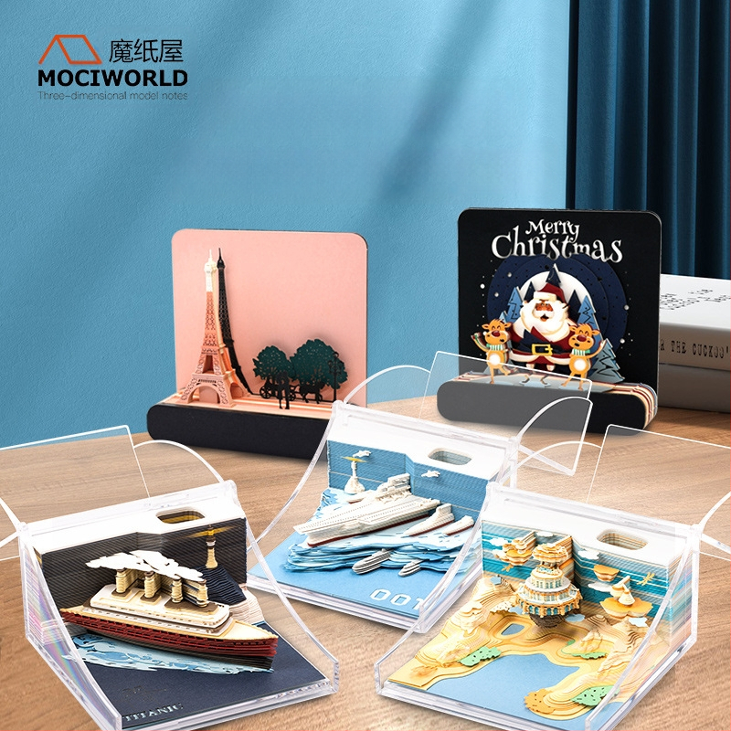 Maagiline pabermaja, klassikalised 3D märkmed, Titanic Sky City lauakaunistused, loomingulised kingitused sõpradele