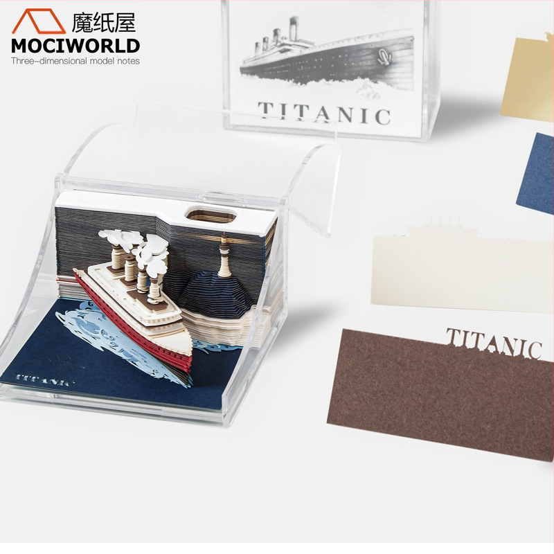 Maagiline pabermaja, klassikalised 3D märkmed, Titanic Sky City lauakaunistused, loomingulised kingitused sõpradele