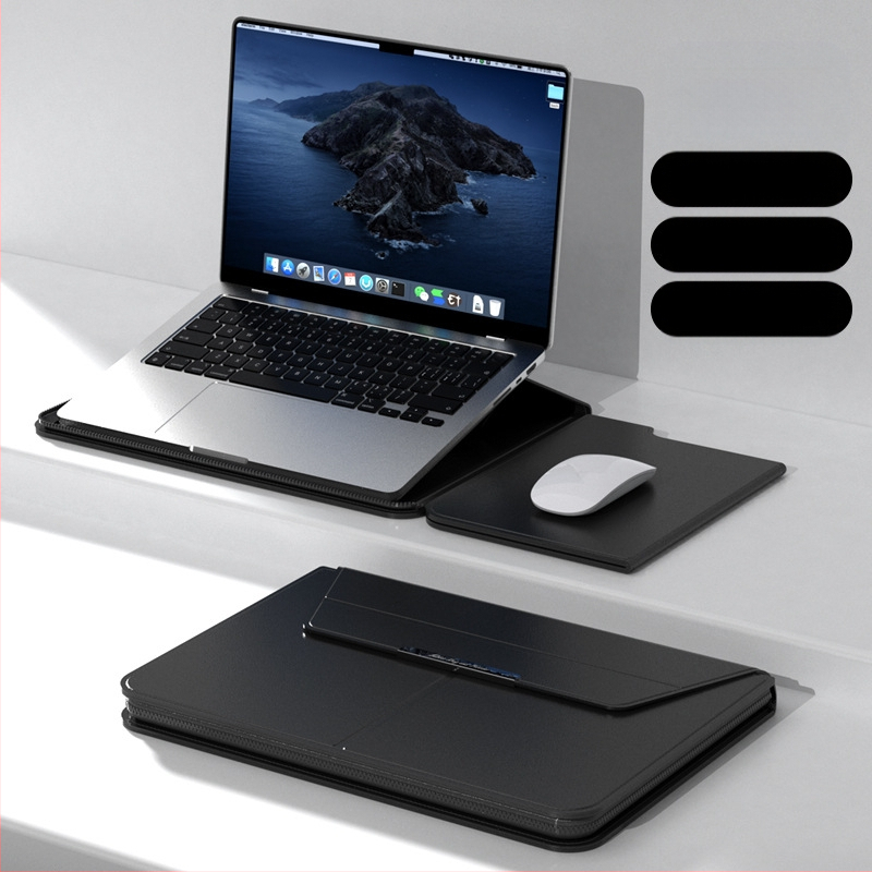 Daugiafunkcis vidinis nešiojamojo kompiuterio krepšys 14 colių su stovo apsauginiu dangteliu 15,3 m²/3 užtrauktuku, kompiuterio laikymo krepšys, sandėlyje