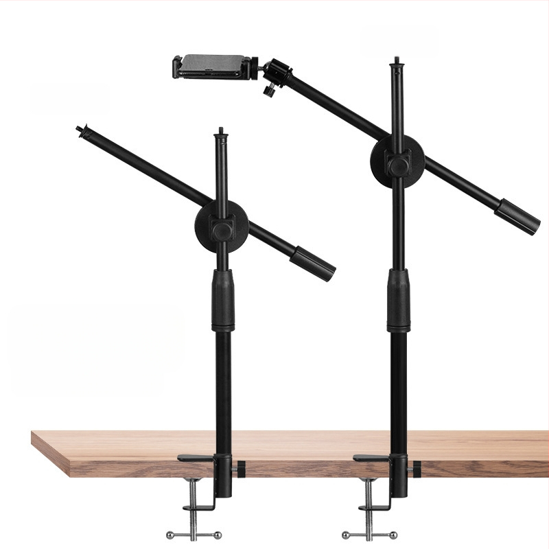 Mobiiltelefoni otseülekande kronstein voodilaua tõstmiseks multifunktsionaalne valgusti täiteraam pöörlev pea kohal rappuv heli toidusalvestus