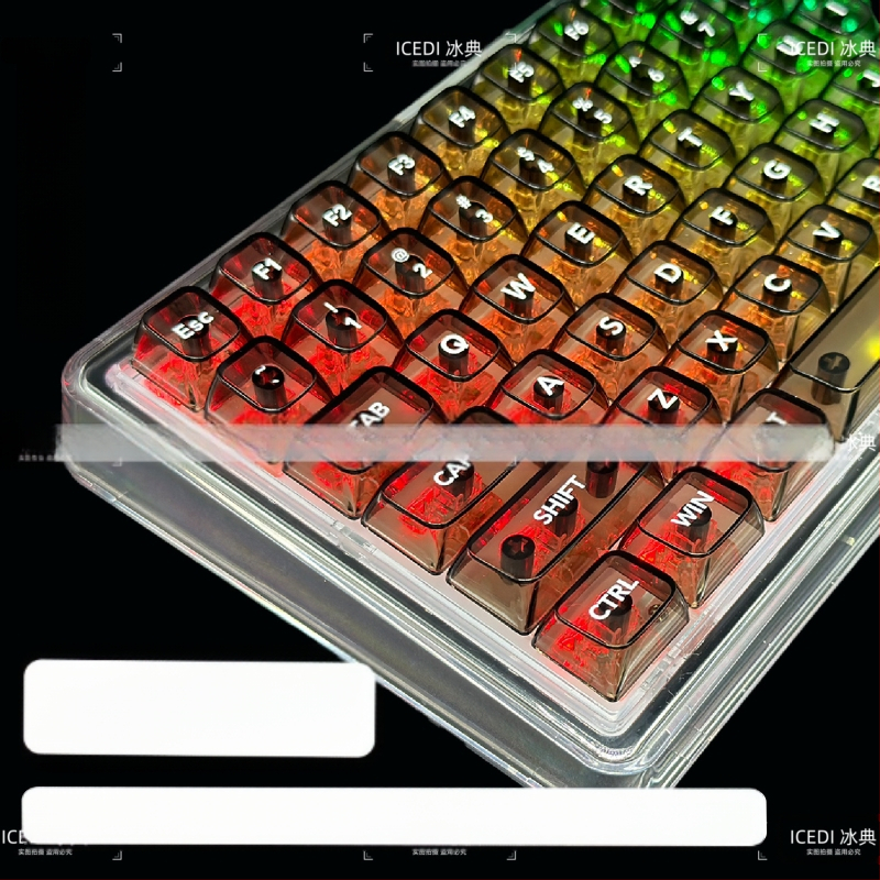 OEM-i ülimagnetilised teljeklahvid, läbipaistev kristall-arvuti mehaaniline universaalne täiskomplekt väike numbriklahvistik RGB RGB valgusefekt