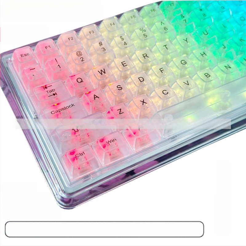 OEM-i ülimagnetilised teljeklahvid, läbipaistev kristall-arvuti mehaaniline universaalne täiskomplekt väike numbriklahvistik RGB RGB valgusefekt