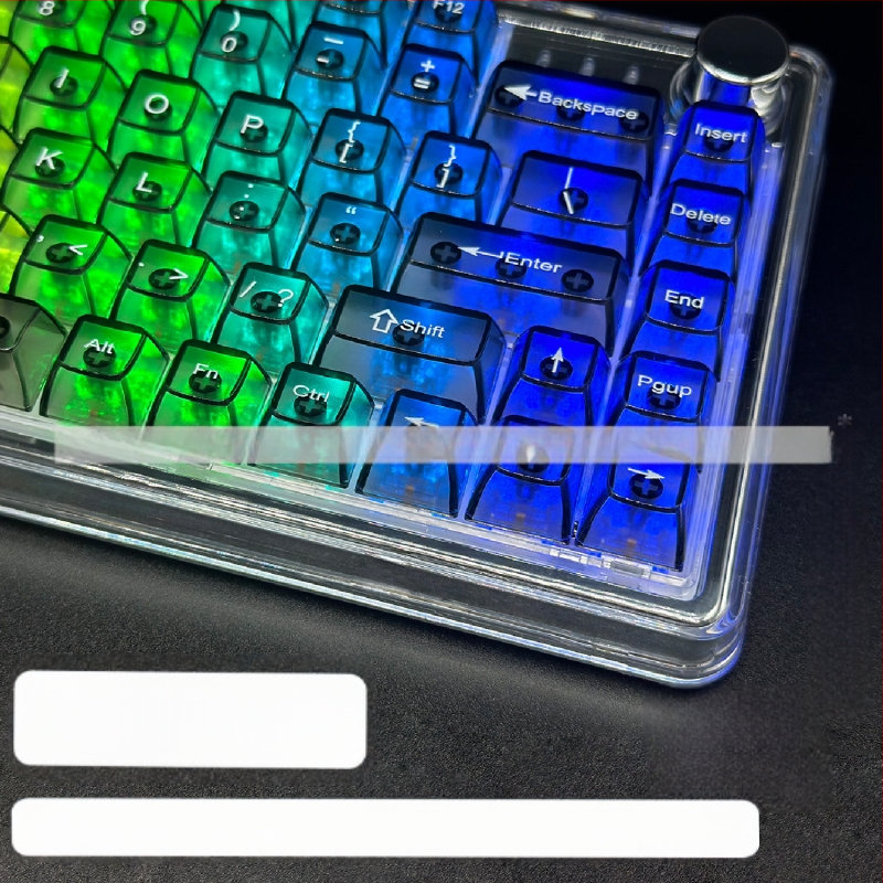 OEM-i ülimagnetilised teljeklahvid, läbipaistev kristall-arvuti mehaaniline universaalne täiskomplekt väike numbriklahvistik RGB RGB valgusefekt