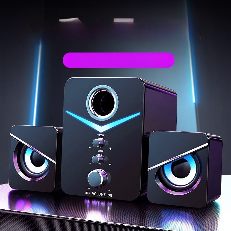 Аудио компютър настолен домашен лаптоп настолен компютър с висока сила на звука кабелен USB субуфер силно басов Bluetooth високоговорител