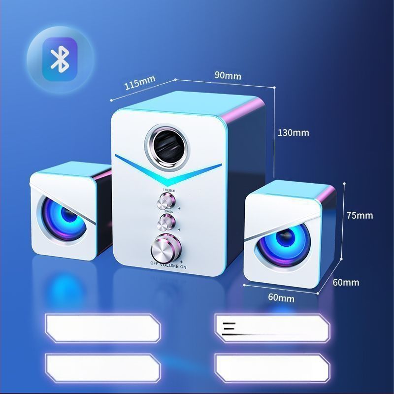 Аудио компютър настолен домашен лаптоп настолен компютър с висока сила на звука кабелен USB субуфер силно басов Bluetooth високоговорител