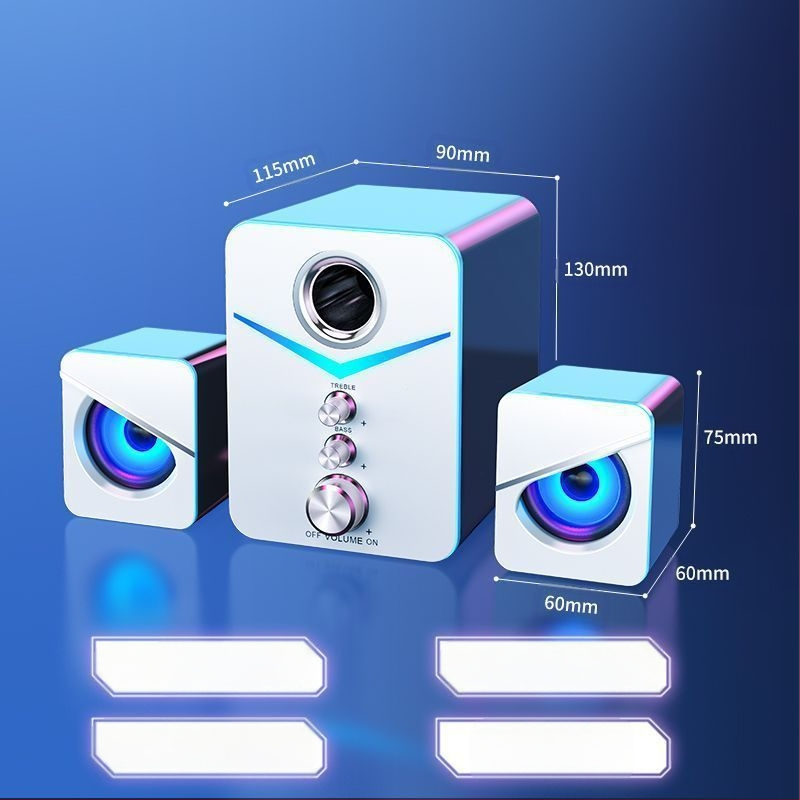 Аудио компютър настолен домашен лаптоп настолен компютър с висока сила на звука кабелен USB субуфер силно басов Bluetooth високоговорител