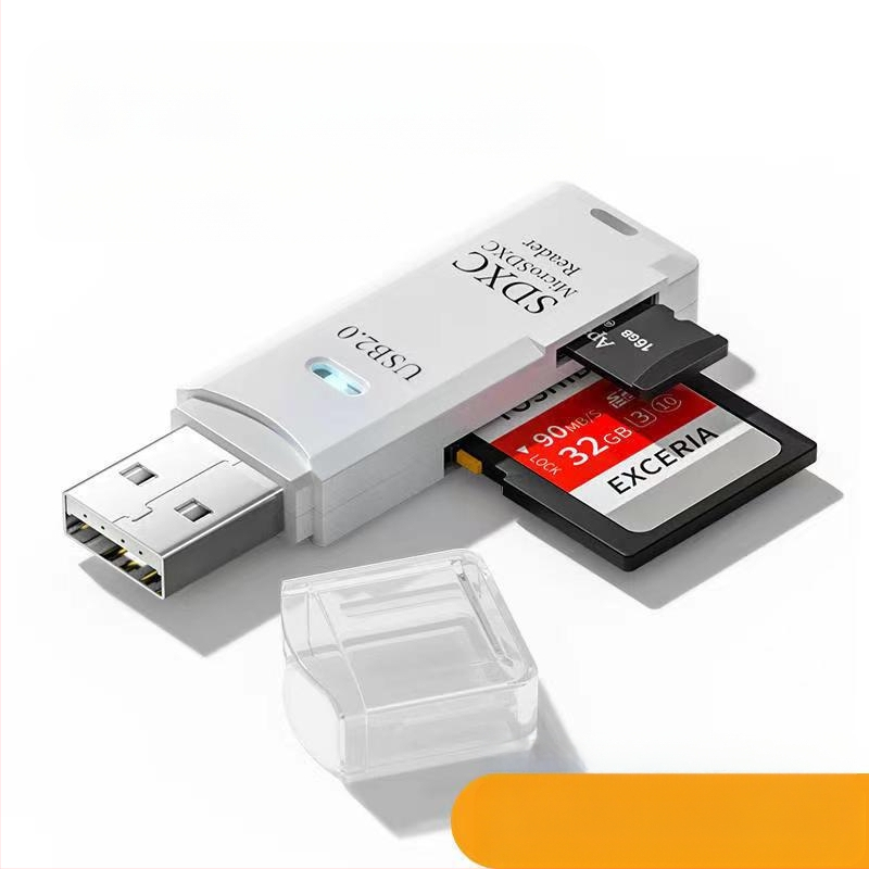 Multifunktsionaalne 2-in-1 3.0 kiire kaardilugeja, mis toetab TF/SD-kaarti, sobib kaamera, arvuti, auto, sülearvuti jaoks