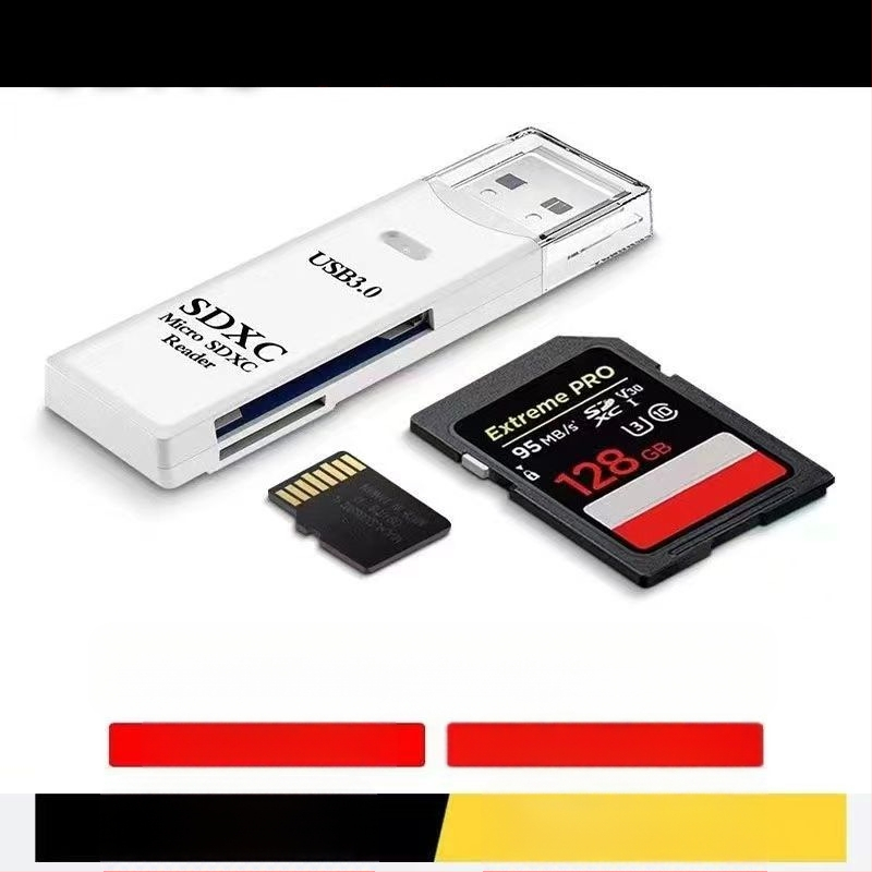 Multifunktsionaalne 2-in-1 3.0 kiire kaardilugeja, mis toetab TF/SD-kaarti, sobib kaamera, arvuti, auto, sülearvuti jaoks