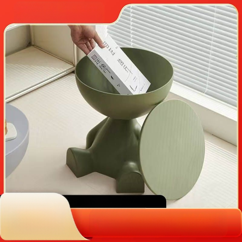 Kreminės spalvos grindų papuošimai Mažas kavos staliukas Svetainė Kūrybinga maža plokščia sofa Mažas šoninis staliukas Miegamasis Mielas mažas naktinis staliukas