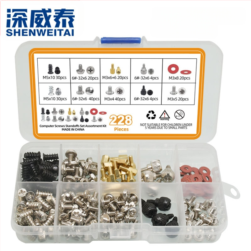 Stalinio kompiuterio korpuso varžtai, dėžutėje esantis kietasis diskas, pagrindinės plokštės korpusas, maitinimo bloko ventiliatoriaus varžtų rinkinys, „Amazon Cross-Border“